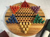 Wooden Chinese checkers game, playing cards, dice, and poker chips - thumbnail 3 of 4