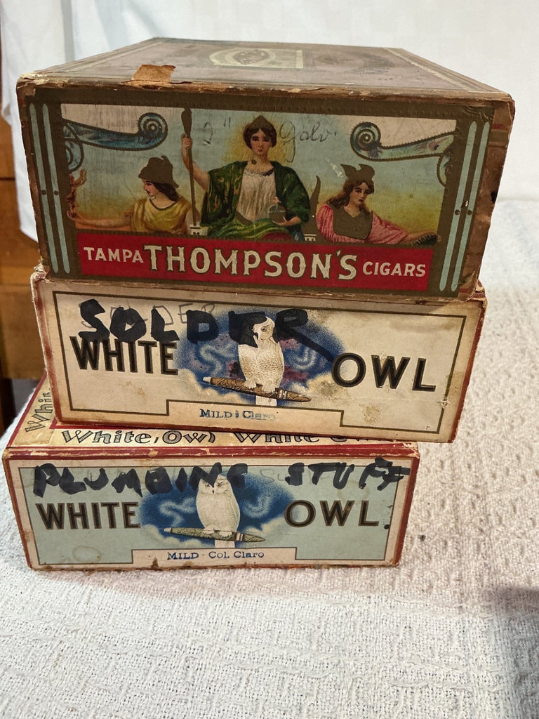 Vintage tobacco boxes and vintage tool - image 6 of 6