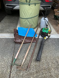 Gas-powered leaf blower, garden tools and tarps - thumbnail 2 of 3
