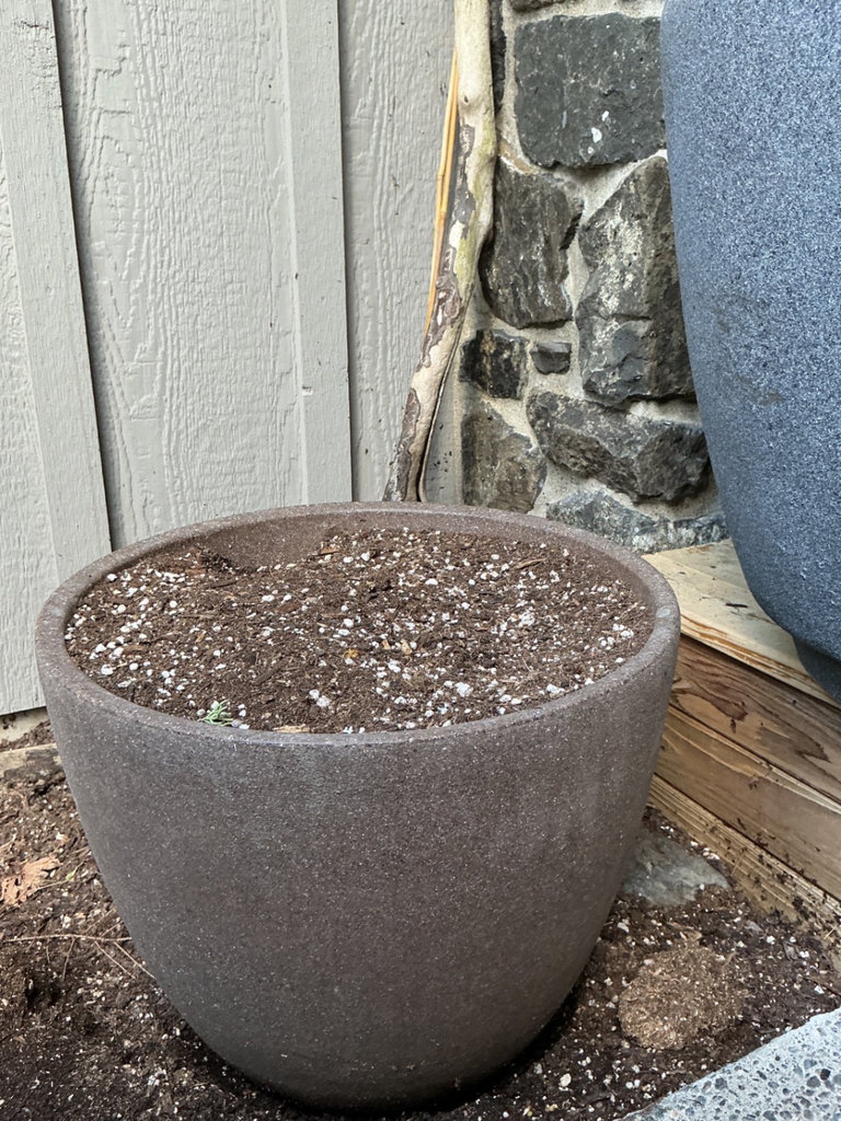 Two large textured outdoor planters - image 3 of 3