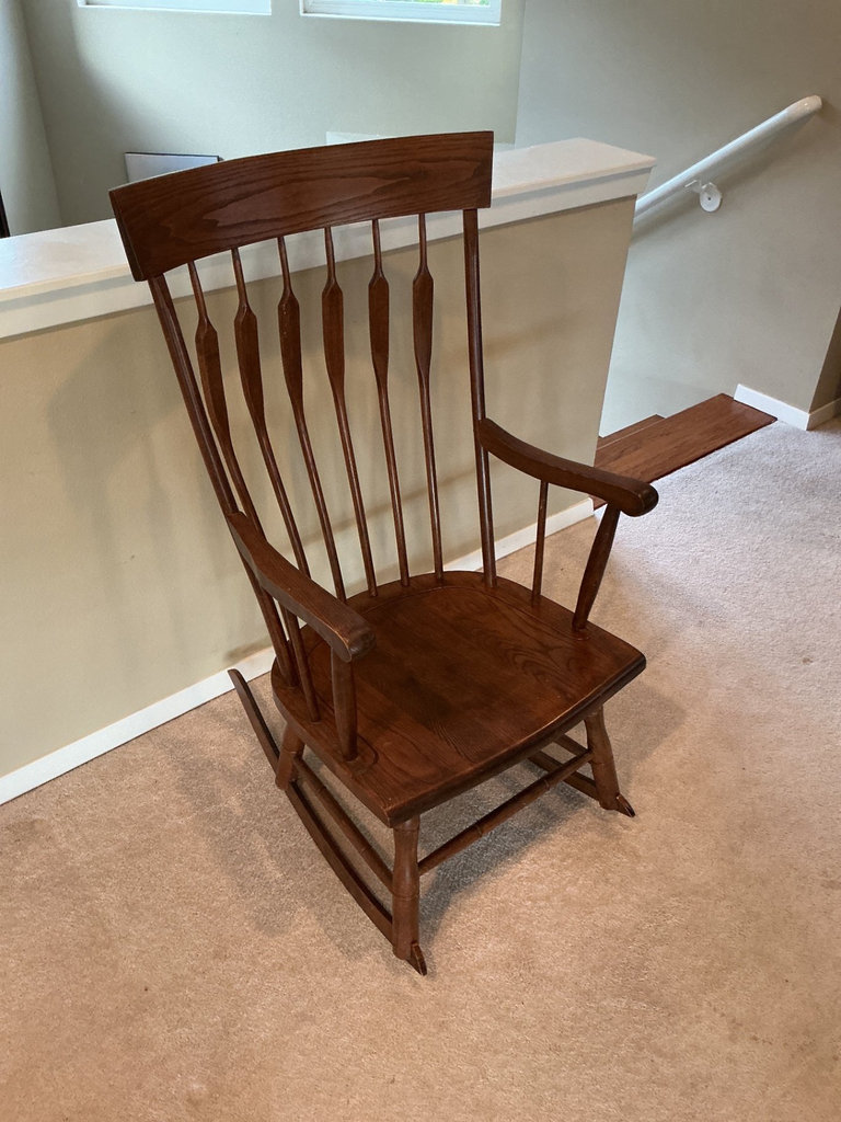 Wooden rocking chair and floor lamp - image 2 of 7