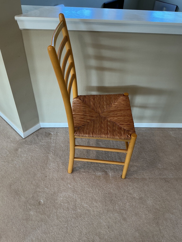 Vintage yellow pained chairs - image 5 of 6