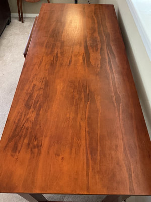 Wooden two drawer desk and swivel office chair - Image 1 of 4