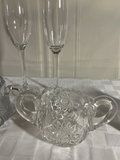 Crystal glassware set with champagne flutes and cut-glass pitchers - thumbnail 2 of 5