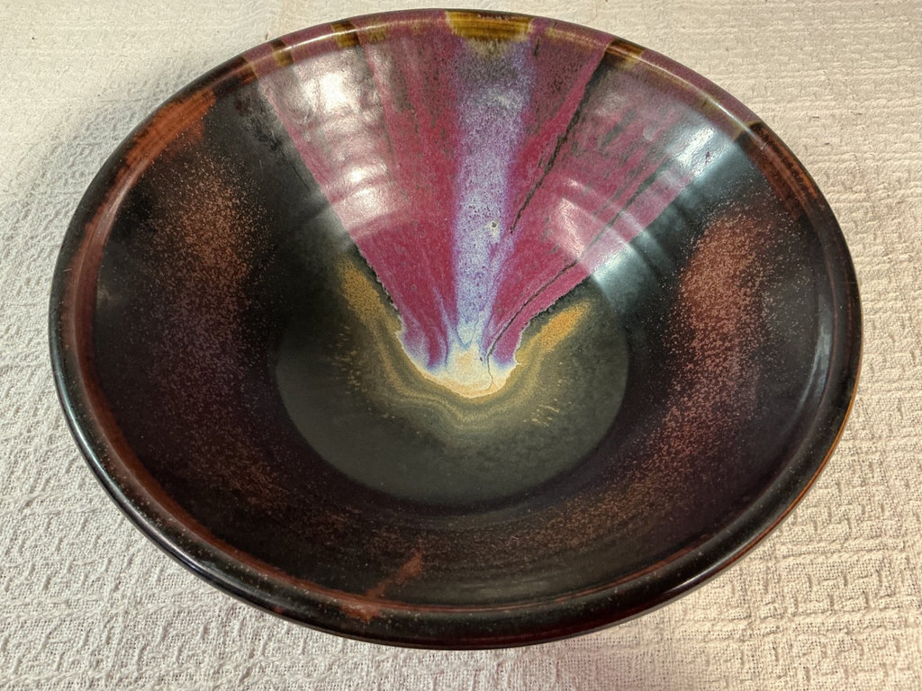 Ceramic bowls and dish with iridescent glaze - image 2 of 5