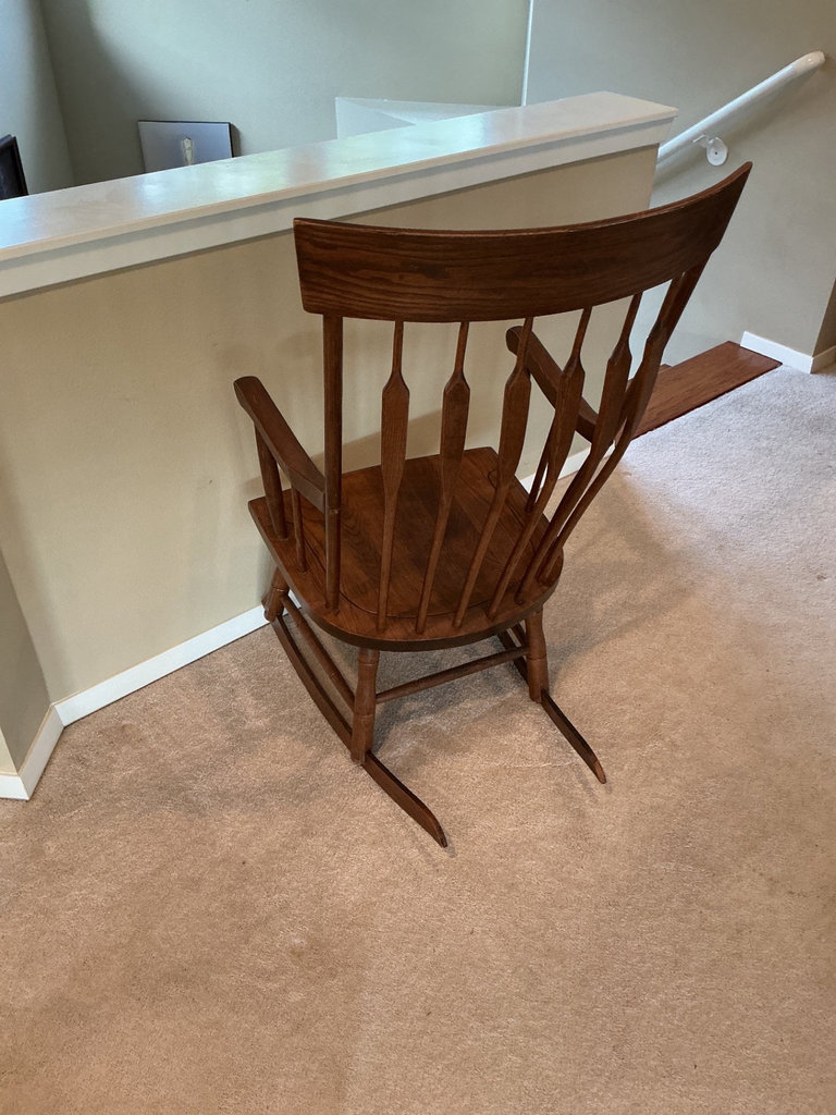 Wooden rocking chair and floor lamp - image 4 of 7