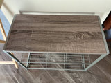 Folding wood-top table and metal wire shelving unit - thumbnail 3 of 4