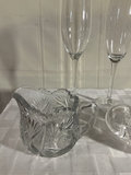 Crystal glassware set with champagne flutes and cut-glass pitchers - thumbnail 4 of 5