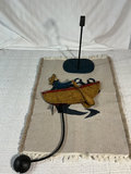 Folk-art canoeist sculpture on stand - thumbnail 3 of 3