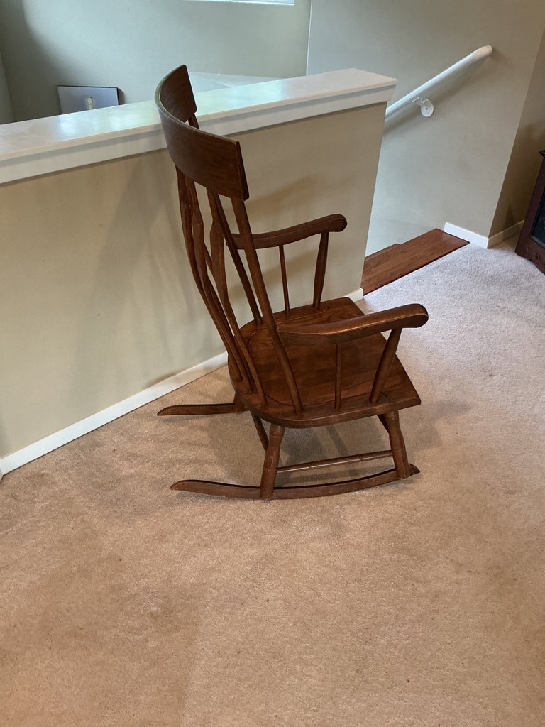 Wooden rocking chair and floor lamp - image 3 of 7