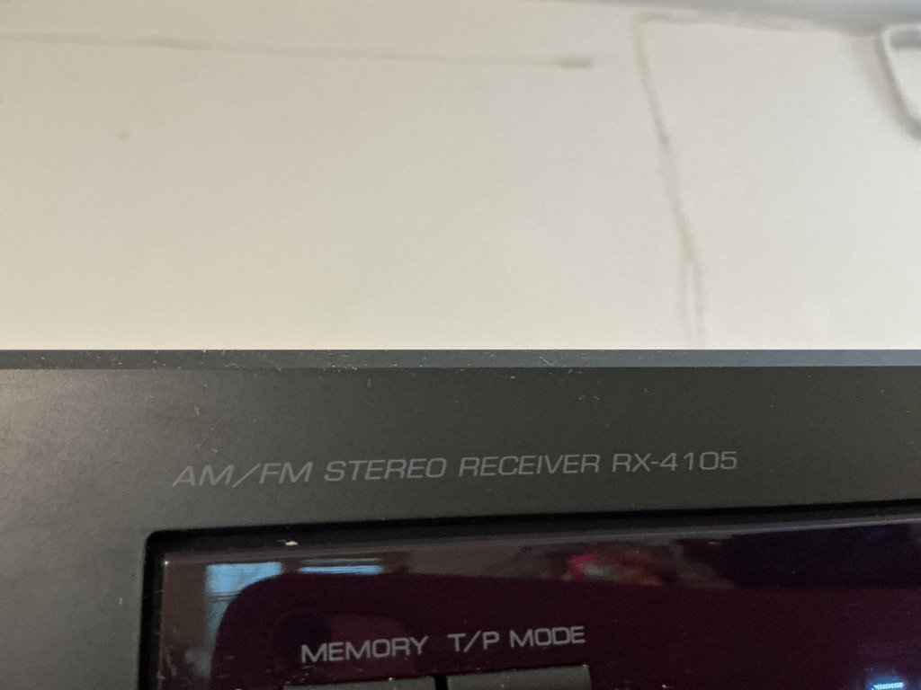 AM/FM stereo receiver RX-4105 with wall-mounted audio components - image 3 of 3