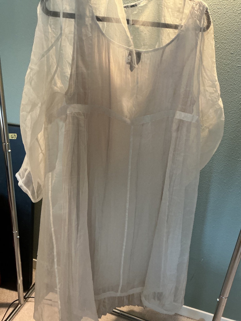 White silk-blend dress by Eileen Fisher - image 1 of 5