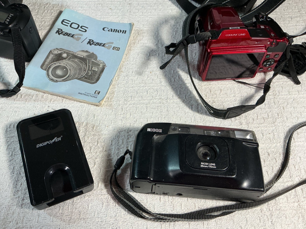 Canon EOS Rebel G kit with Nikon red camera and accessories - image 8 of 8