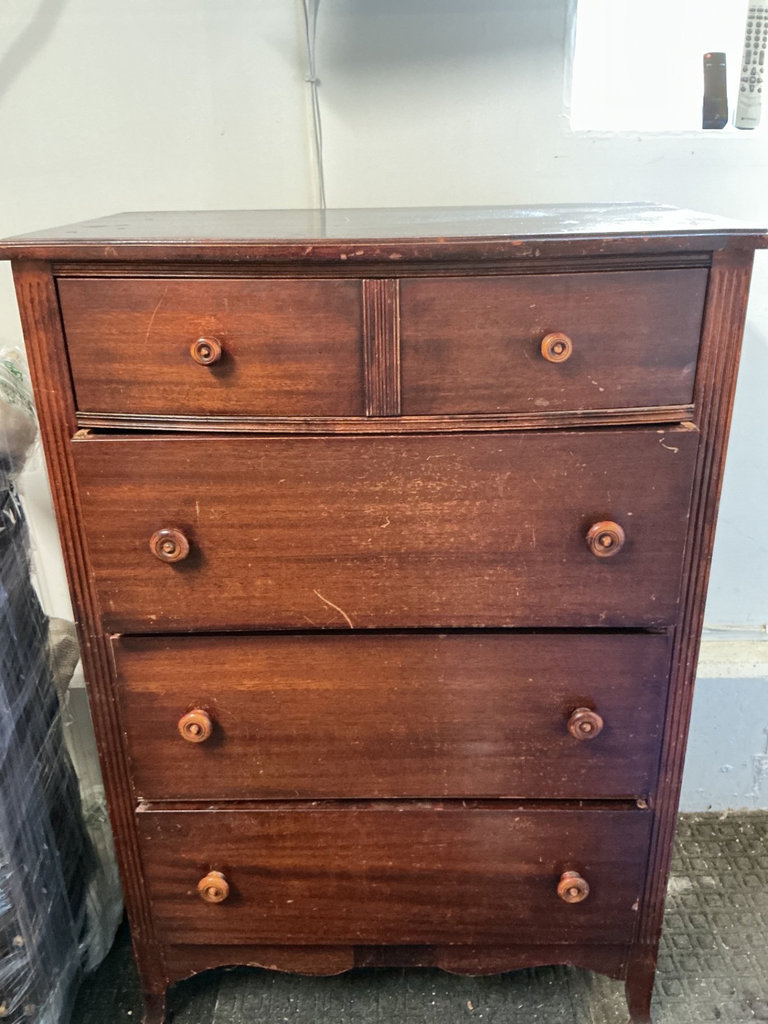 Vintage wooden dresser with multiple drawers - image 3 of 5