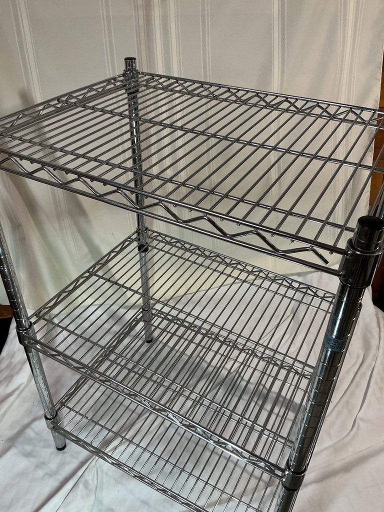 Three-tier chrome wire shelving rack - image 2 of 3