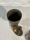 Decorative ceramic jar with lid, embossed metal urn - thumbnail 6 of 6