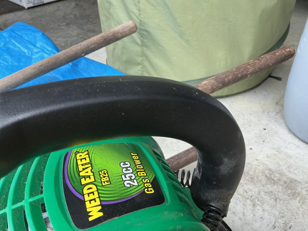 Gas-powered leaf blower, garden tools and tarps - image 1 of 3