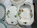 Hartstone ceramic dinnerware with green checkerboard rims and floral bowls - thumbnail 3 of 6