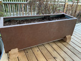 Rectangular rust-colored painted metal planter boxes  - thumbnail 2 of 4