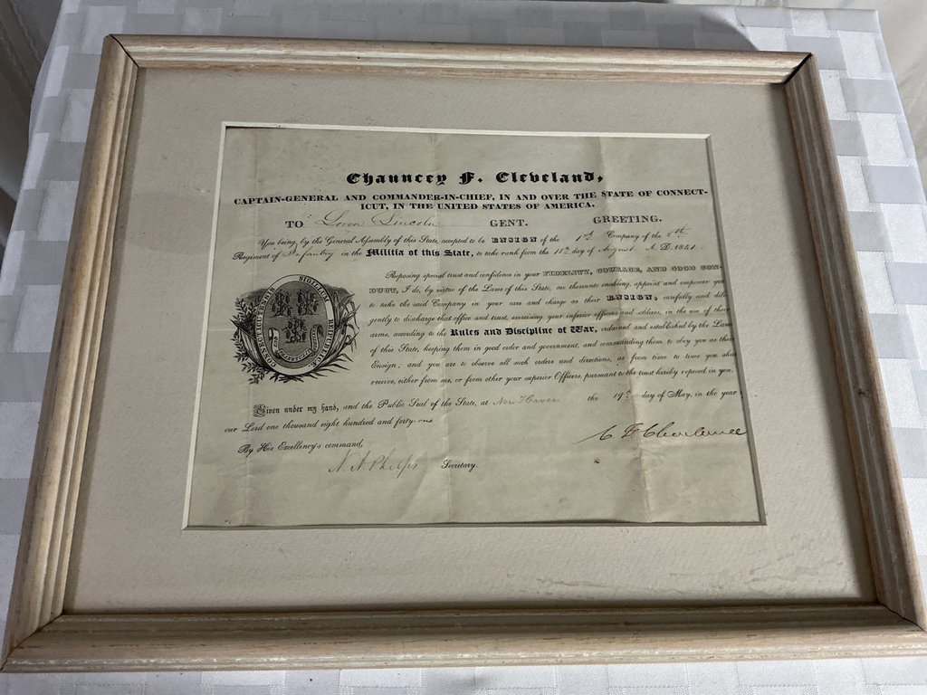 Framed 1841 commission document with seal - image 1 of 3