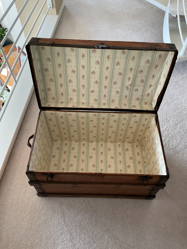 Vintage wooden trunk with iron hardware - image 7 of 8
