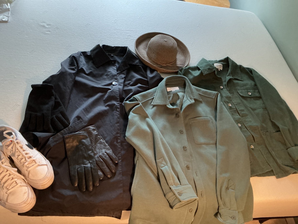 Women’s jackets, hat, gloves, and Nike sneakers - image 1 of 11