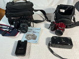 Canon EOS Rebel G kit with Nikon red camera and accessories - thumbnail 1 of 8
