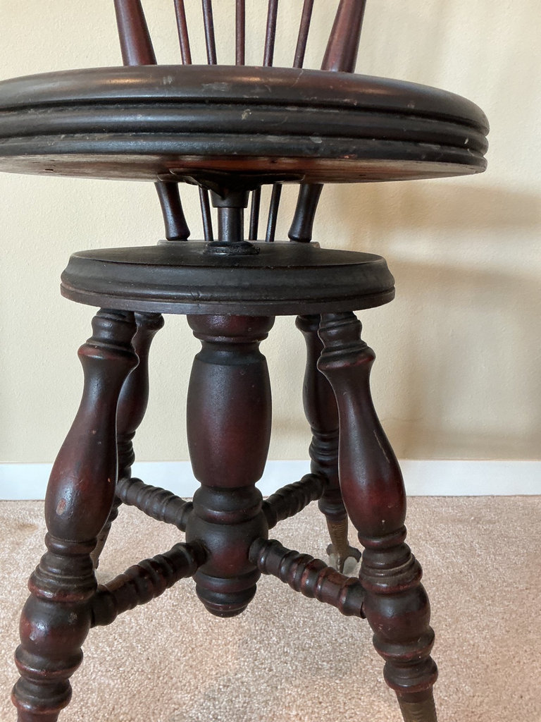 Antique Dark wood spindle-back chair with claw feet - image 5 of 6
