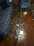 Glass and brass coffee and End Table B - thumbnail 4 of 6