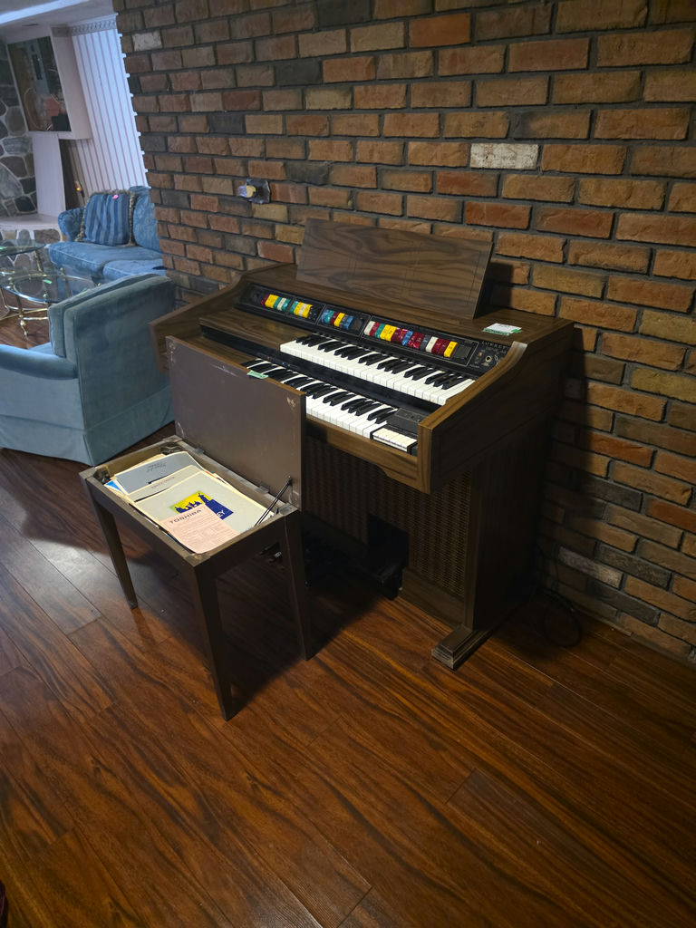 Vintage Electric Organ and Bench C - image 1 of 6