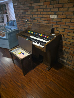 Vintage Electric Organ and Bench C - Image 1 of 6