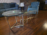Brass-framed Glass  Coffee and End Table B - thumbnail 3 of 7