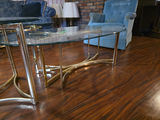 Brass-framed Glass Coffee and End Table B - thumbnail 5 of 7