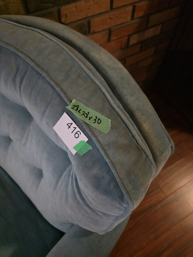 Blue Upholstered Armchair C - image 4 of 4