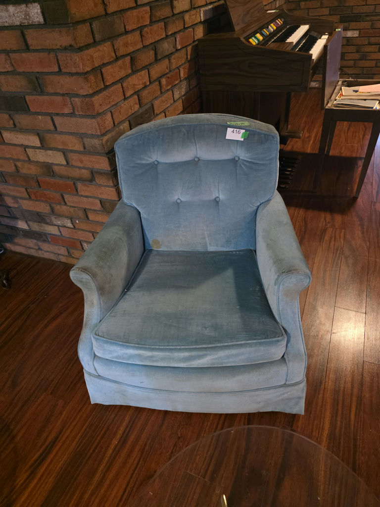 Blue Upholstered Armchair C - image 1 of 4