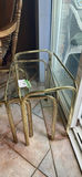 Brass-Framed Glass Nesting Tables A - thumbnail 4 of 13