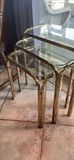 Brass-Framed Glass Nesting Tables A - thumbnail 12 of 13