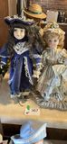 Antique Porcelain Dolls in Victorian Dress A - thumbnail 1 of 18