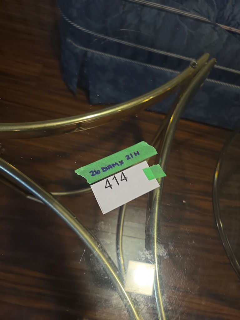 Glass and brass coffee and End Table B - image 5 of 6