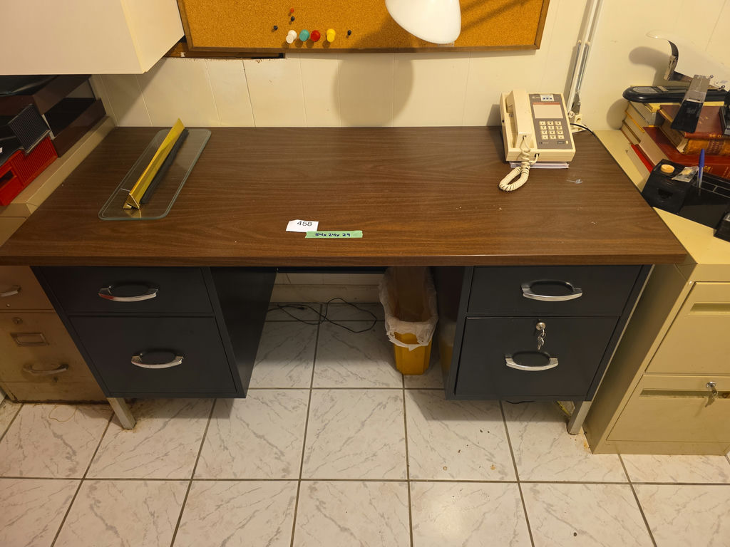Wood Top Metal Desk C - image 1 of 4