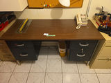 Wood Top Metal Desk C - thumbnail 1 of 4