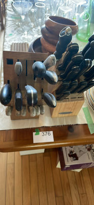 Wooden Kitchenware Set with Knife Block and Bowls B - Image 1 of 15