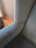 Blue Upholstered Wingback Armchair - thumbnail 4 of 5