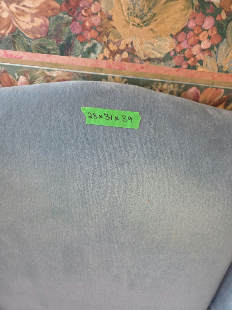 Blue Upholstered Wingback Armchair - image 2 of 5