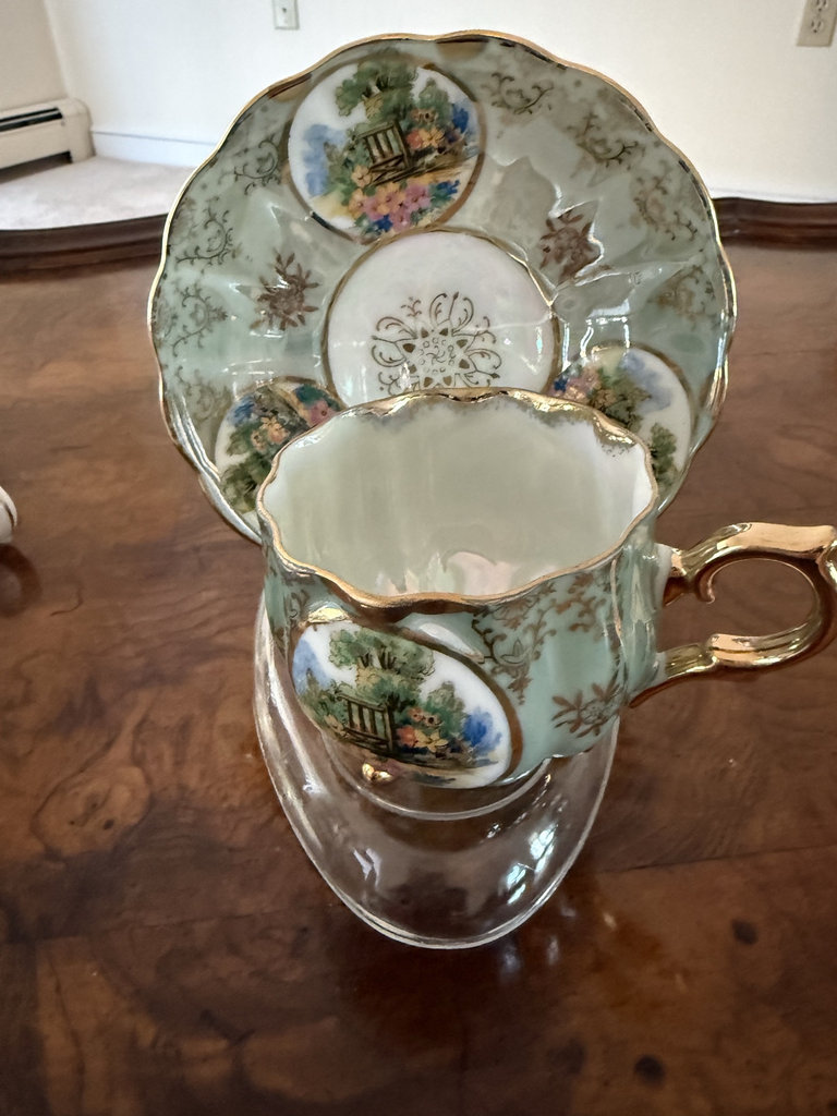 Set of floral bone china tea dishes and cups - image 7 of 12