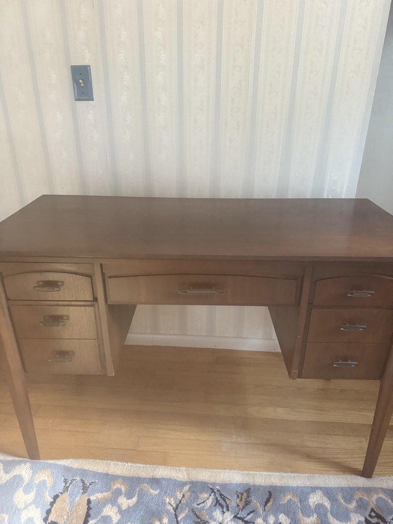 Sears Kenmore sewing machine integrated in wooden desk cabinet - image 6 of 8