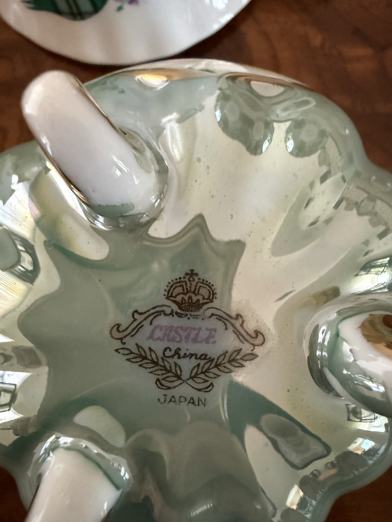 Set of floral bone china tea dishes and cups - image 9 of 12