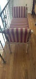 Upholstered Striped Bench with Arms - thumbnail 3 of 4