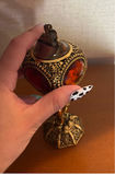 Ornate Table Lighter with Faceted Amber Glass Panels - thumbnail 3 of 3
