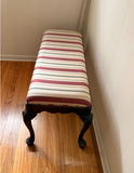 Upholstered Bench with Wooden Legs - thumbnail 2 of 2
